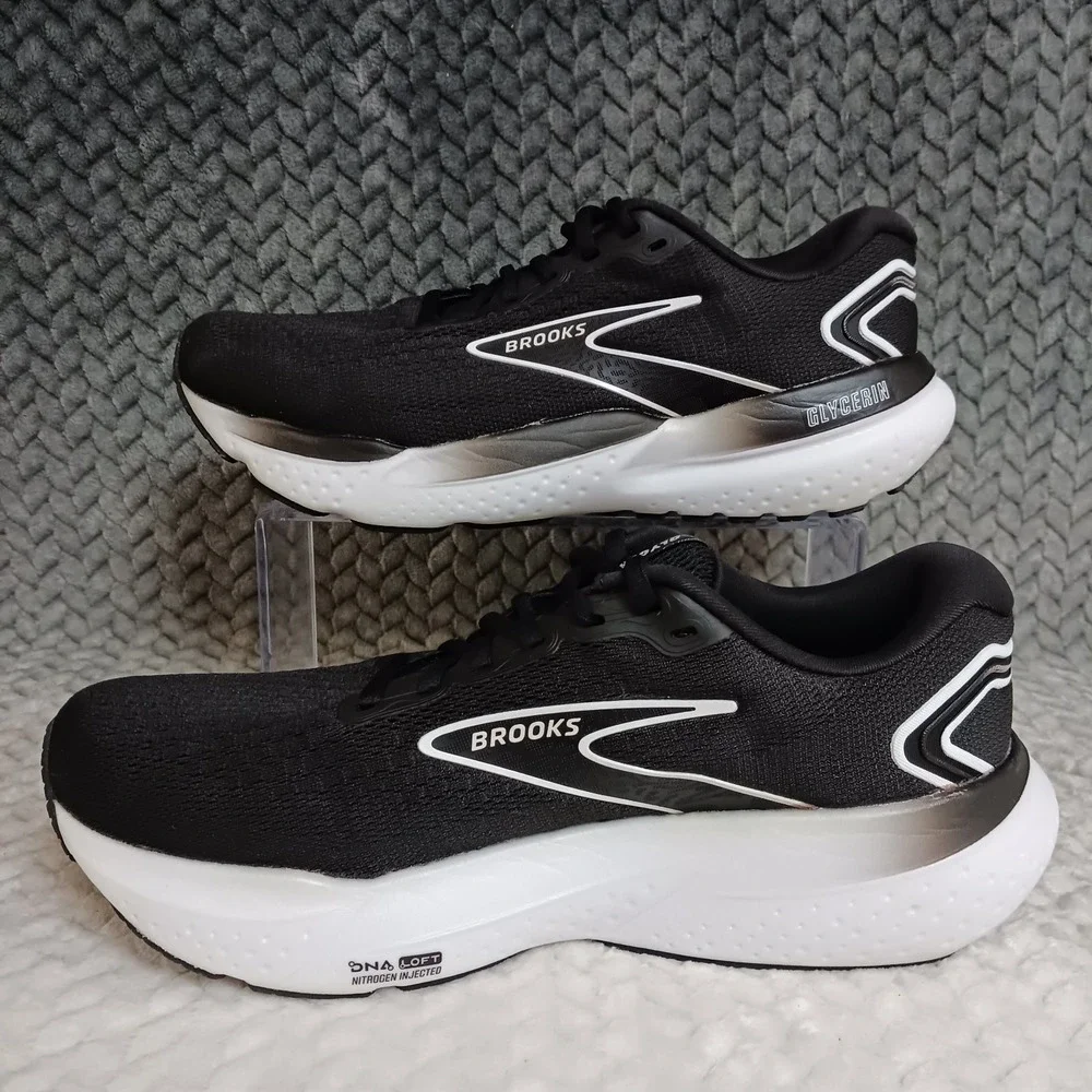 Brooks Glycerin 21 Black White Women's Walking Running Sneakers Shoes Sz 9 Wide